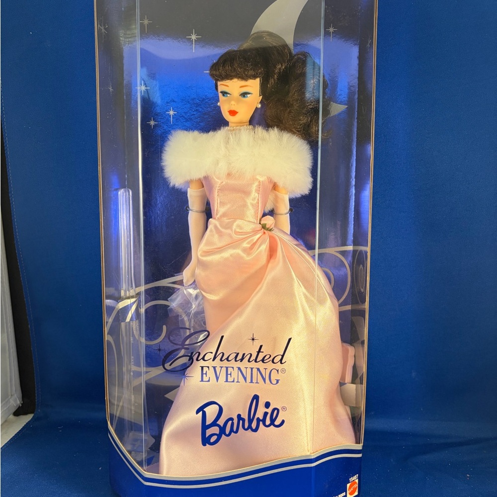 Barbie Pink Satin Gown with White Faux-Fur Cape